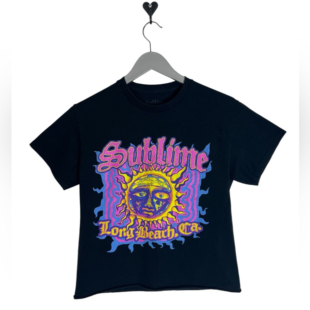 Sublime tee shirt size S cropped Long Beach CA band T grunge black colorful